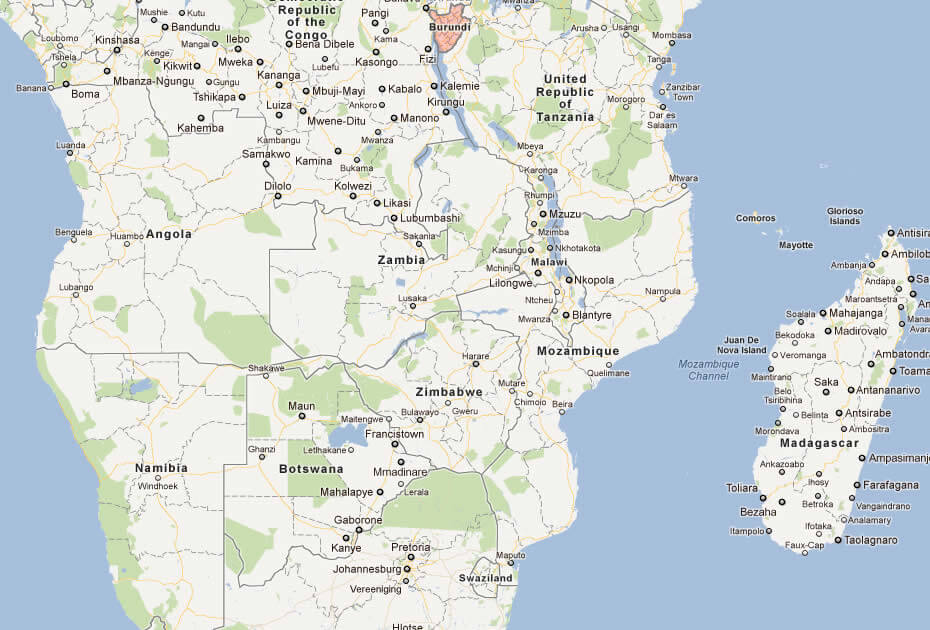 map of burundi africa